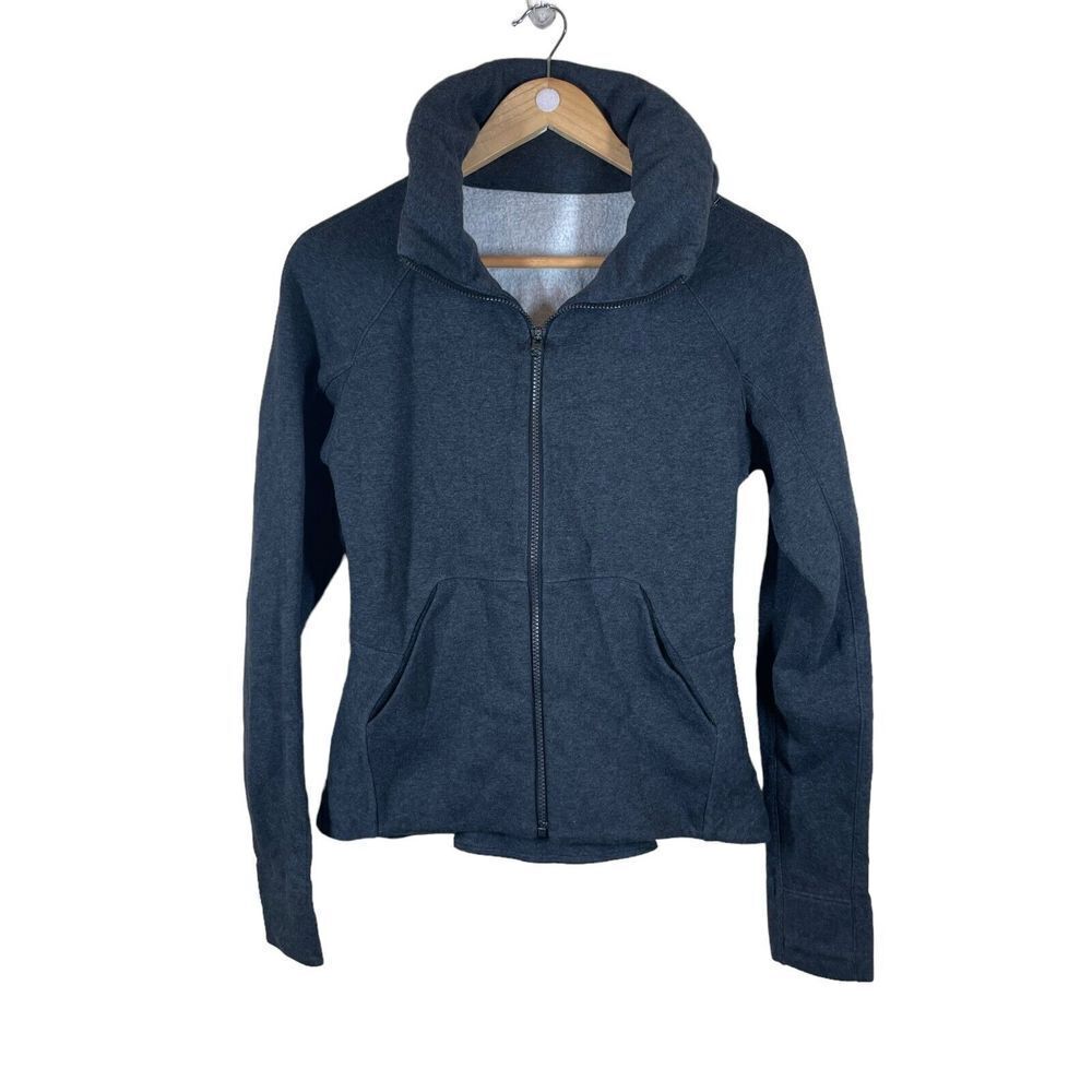 Lululemon &go Black Heathered Charcoal Gray Destination Hoodie Jacket Sz‎ 6